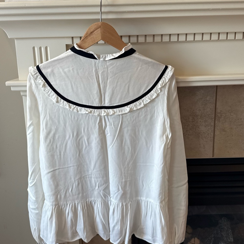 Zara White Ruffled Top - Picture 3 of 3